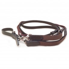 Mark Todd Leather/Rope Draw Reins with Elastic (Havana)