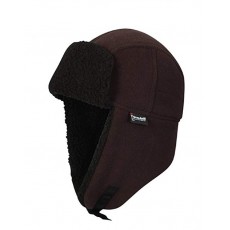 Waterproof Mens Fleece Lined Waterproof Trapper Hat (Brown)