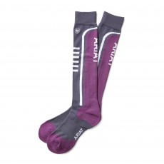 Ariat TEK Slimline Performance Socks (Grey/Violet)