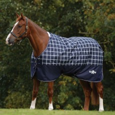 New Saxon 600D Medium Weight Combo 200g Turnout Rug Was £64.99 Grey//Blue