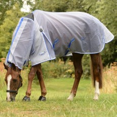 Weatherbeeta Comfitec Ripshield Plus Fly Rug With Ultra Belly Wrap Combo Neck  (White/Blue)