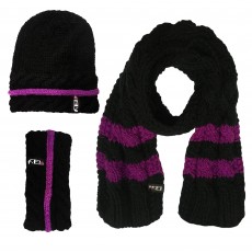 Ariat FEI Cable Knit Winter Set (Black/FEI Purple)