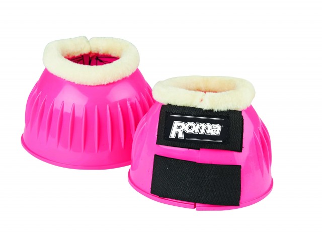 Roma Fleece Trim Rubber Bell Boots (Pink/White)