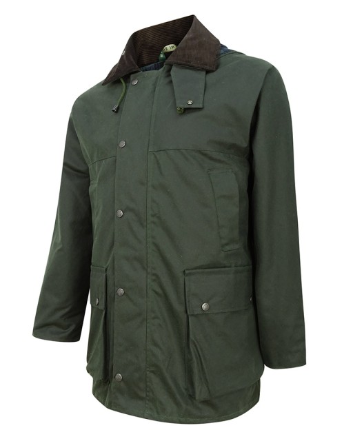 Hoggs of Fife Men's Padded Wax Jacket (Olive)