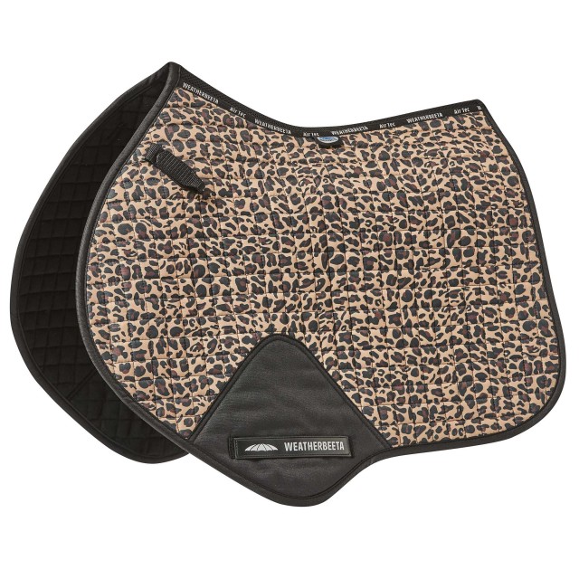 Weatherbeeta Prime Leopard Jump Shaped Saddle Pad (Brown Leopard Print)